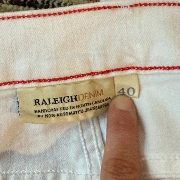 Raleigh Denim Alexander‎ Jeans White Handcrafted North Carolina, Mens Size 40
